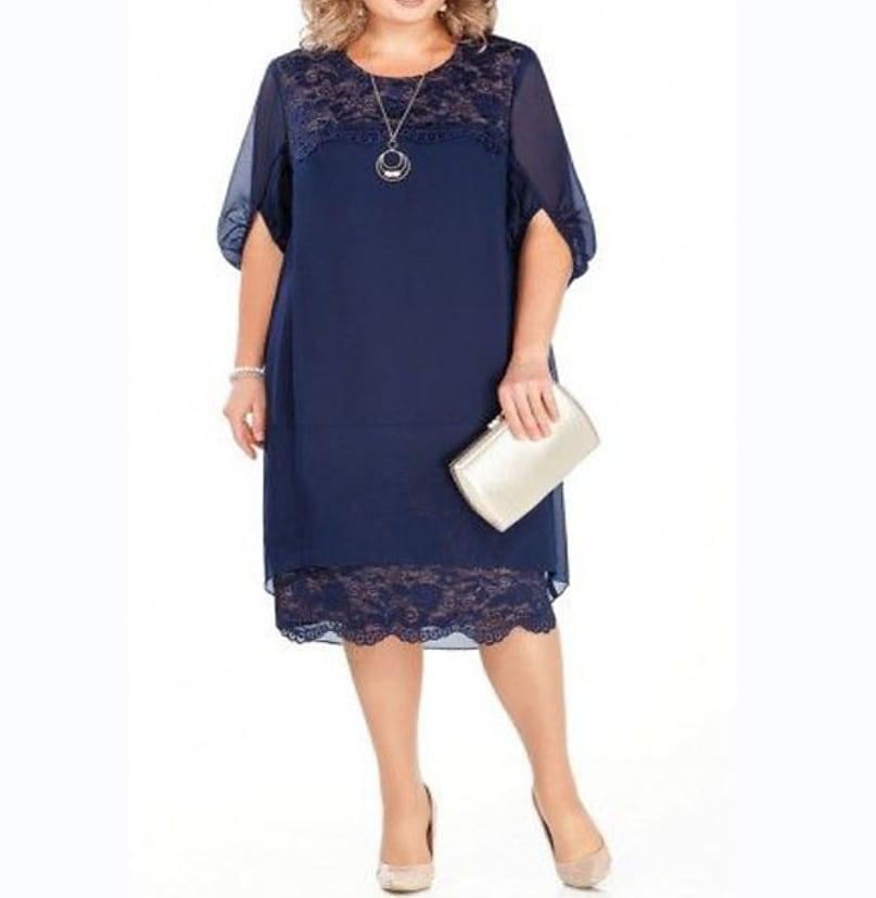Women's Plus Size A Line Dress Solid Color