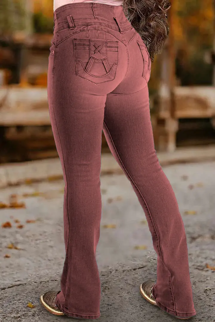 🔥7 Colors Pack only $24.99 🔥⚡LIMITED SALE-High-Waist Button Fly Flare Jeans