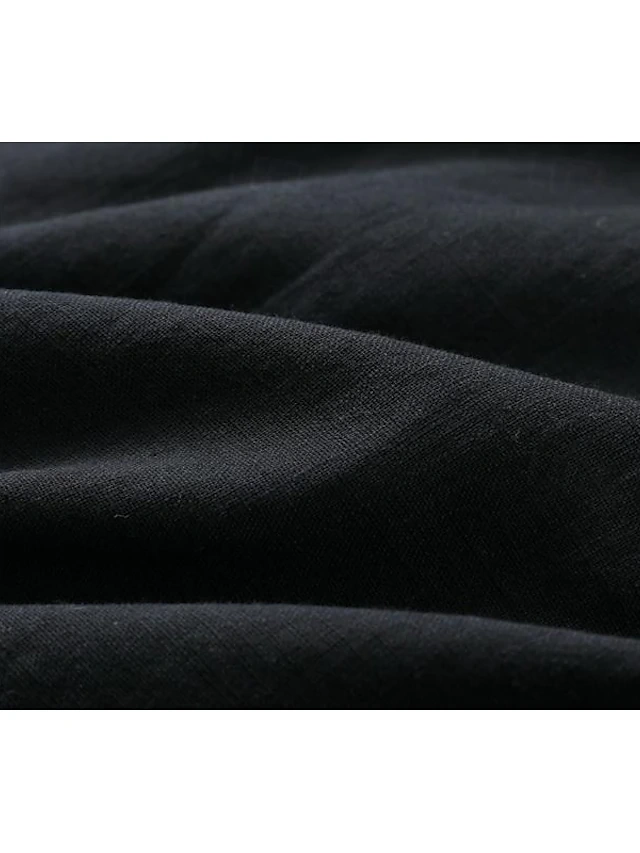 Women's White Dress Linen Dress Shirt Dress Maxi Dress Button Pocket Casual Daily Vacation V Neck 3/4 Length Sleeve 7c05