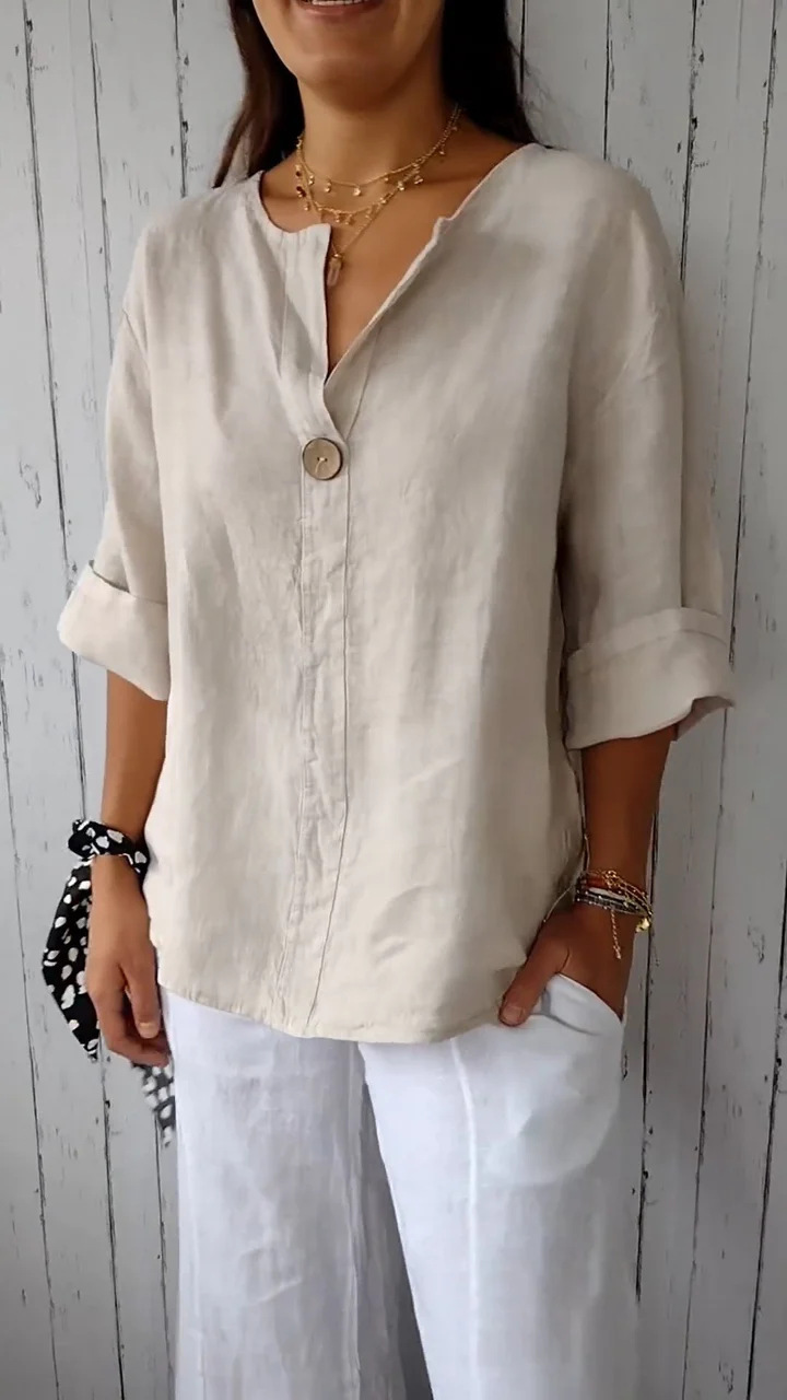 Women's Casual Cotton Linen Shirt 1b4e