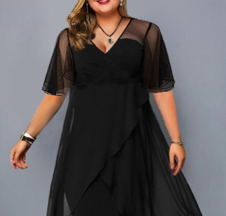Women's Plus Size A Line Dress Solid Color