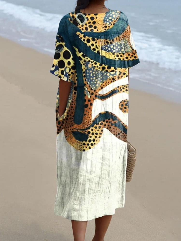 Women's Octopus Art Print Casual Dress 2dc4