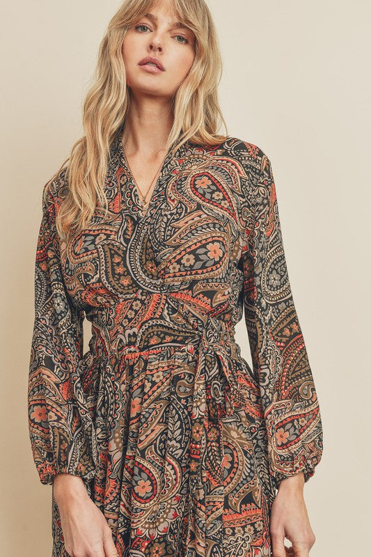 Paisley Maze Wrap Dress