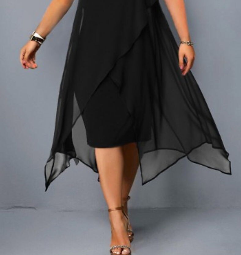 Women's Plus Size A Line Dress Solid Color