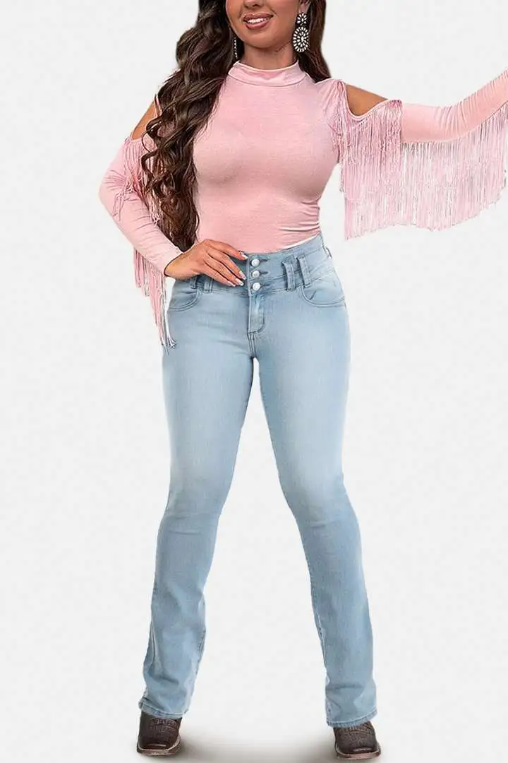 🔥7 Colors Pack only $24.99 🔥⚡LIMITED SALE-High-Waist Button Fly Flare Jeans