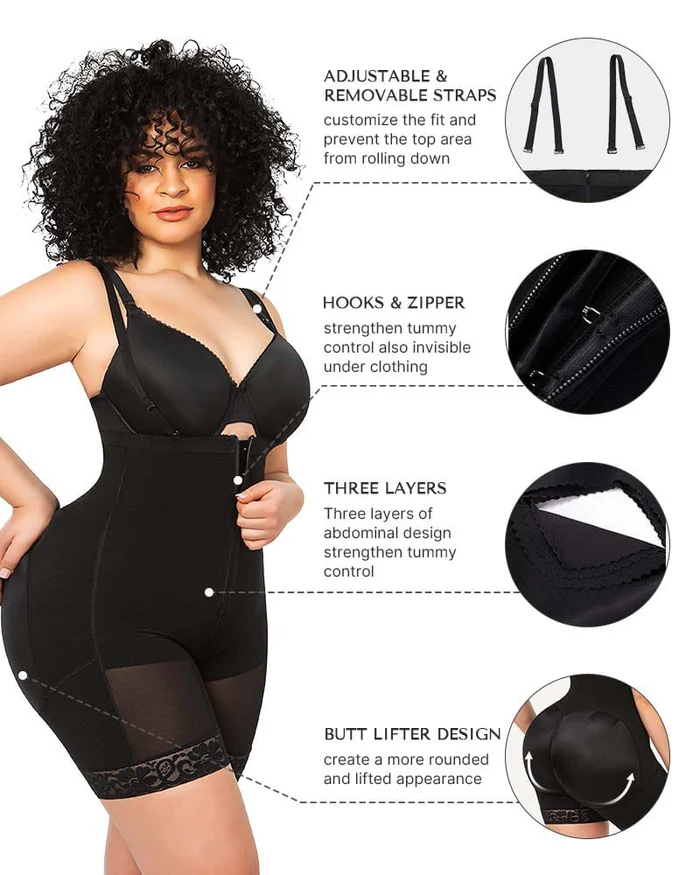 💖Today’s Promotion🔥AirSlim® Firm Tummy Compression Bodysuit Shaper With Butt Lifter