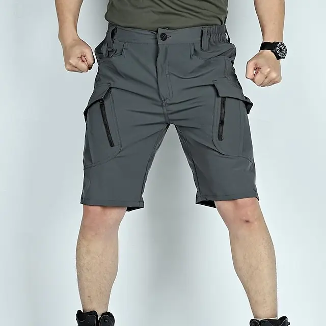 4 PACK-Men's Tactical Shorts Cargo Shorts Zipper Pocket Plain Waterproof Breathable Outdoor Daily Going out Fashion Casual Black Green