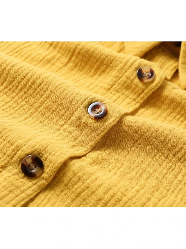 Women's Shirt Dress Mini Dress Button Pocket Vacation Casual V Neck Short Sleeve aa06