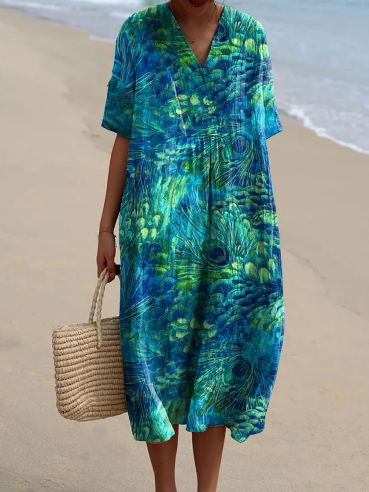 Women's Art Print Flowy Dress 2be2