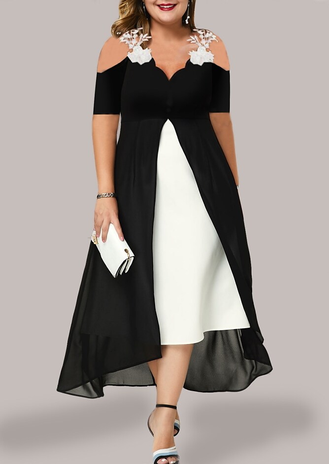 Women's Plus Size A Line Dress Midi Dress