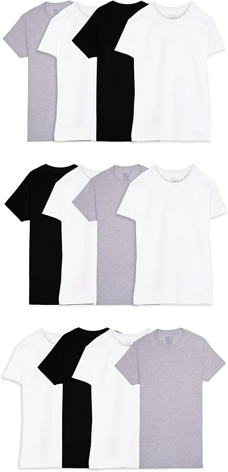 72 Pack-Men's Eversoft Cotton Stay Tucked Crew T-Shirt