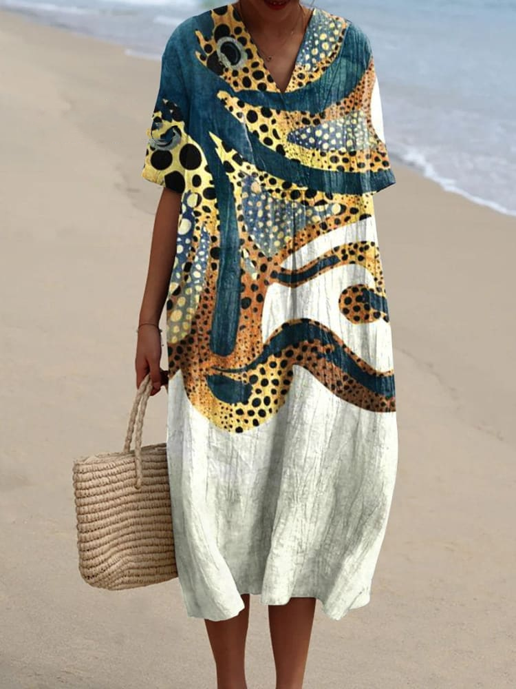 Women's Octopus Art Print Casual Dress 2dc4